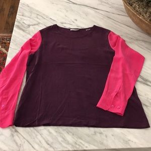 New Equipment silk Colorblock Tee